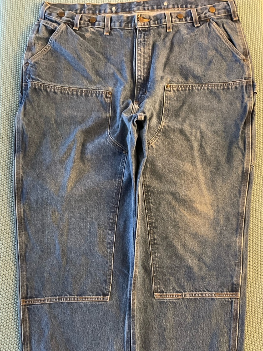 Vintage Carhartt-Double Front Denim Logger Jeans- B73-DST Dark Stone- (46x30) - Picture 1 of 16